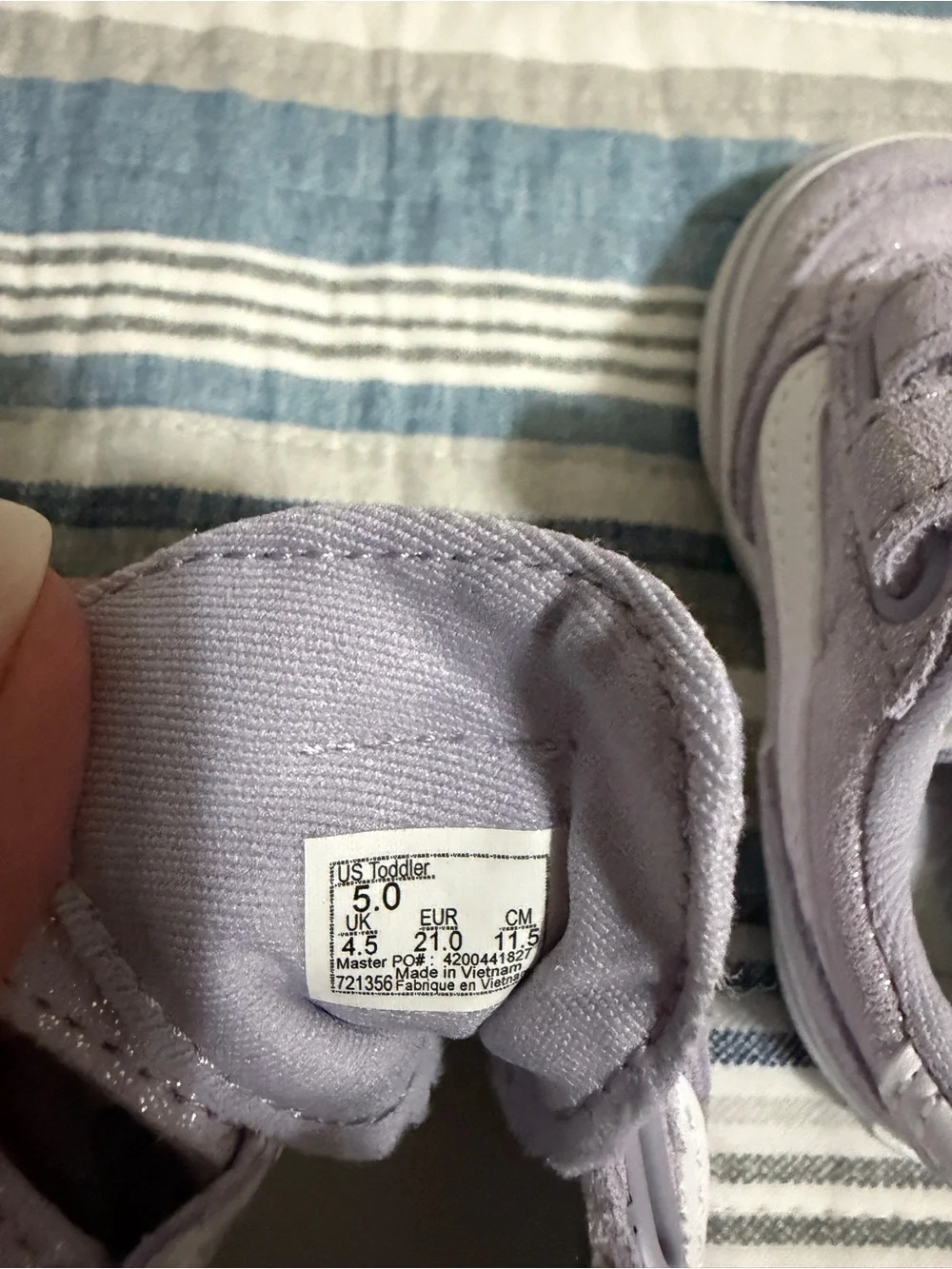 NWOT - Vans Kids - Soft Lavender shimmer